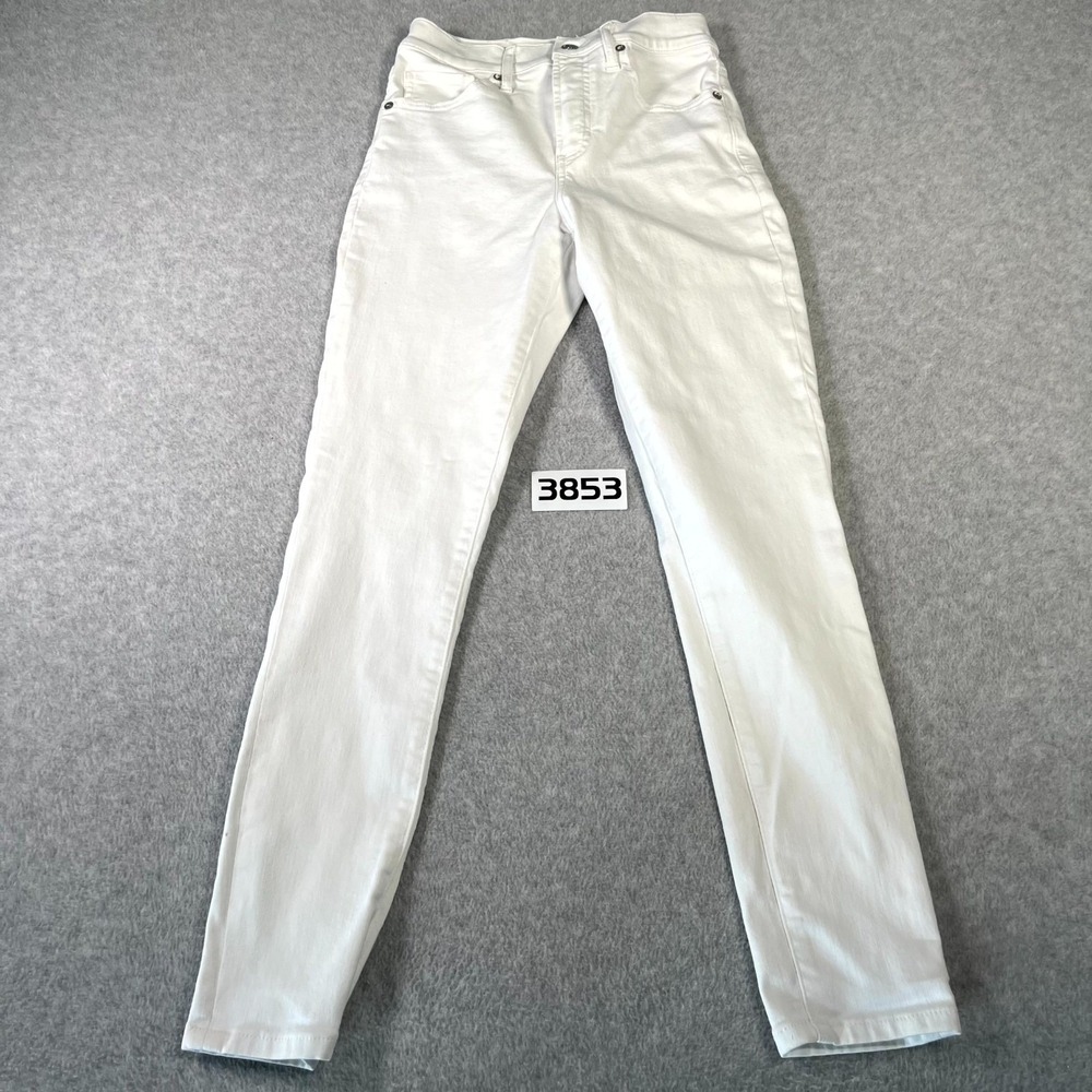 Express Skinny Jeans Womens 26 White Denim Cotton Stretch High Rise Light Wash